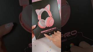 Somic Wireless pink cat headset unboxing [upl. by Handy869]