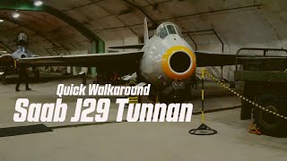 Saab J29 Tunnan  just a super quick quotwalkaroundquot [upl. by Ennaid]