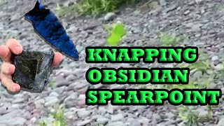 How to Make An Obsidian ARROWHEAD Flint Knapping [upl. by Arakaj267]