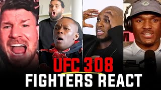 UFC Fighters REACT to UFC 308 Ilia Topuria vs Max Holloway amp Robert Whittaker vs Khamzat Chimaev [upl. by Skerl]