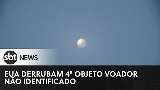 EUA derrubam 4ª objeto voador não identificado  SBTNewsnaTV 130223 [upl. by Grubb480]