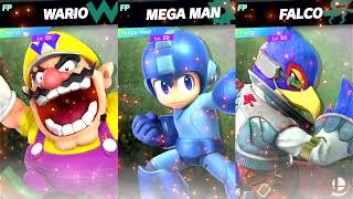 Super Smash Bros Ultimate Amiibo Fights 11pm Finals Wario vs Mega Man vs Falco [upl. by Airemaj]