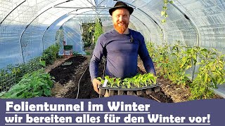 Folientunnel im Winter Wintergemüse anpflanzen Chinakohl Pak Choi und Kohlrabi im Gewächshaus [upl. by Merl]