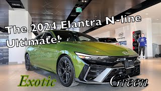 The 2024 Elantra Nline Ultimate Walkaround  in EXOTIC GREEN [upl. by Arnulfo73]