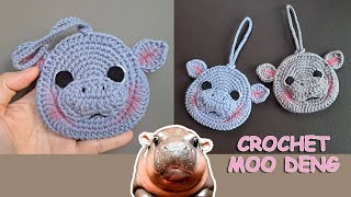 Crochet Moo Deng Mini Pouch♥️ Crochet mini bag💓 Chompu Handicrafts💕 [upl. by Drusilla]