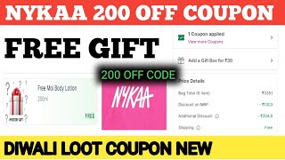 nykaa 200 off coupon  free gift  nykaa coupon code today [upl. by Navillus]