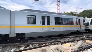 Siemens P2000 Blue line train heads to GrandLATTC Station [upl. by Herries265]