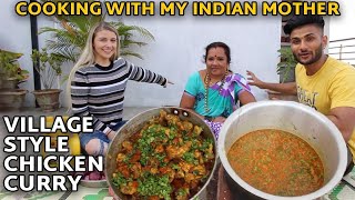 Cooking with my Indian Mother II VillageStyle Chicken Curry II Maharashtrian Chicken Curry [upl. by Norak]