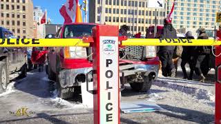 Rideau Street Various police methods to block trucks but not people at freedom rally 252022 [upl. by Weiser]