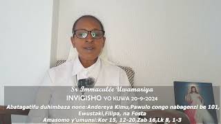 Inyigisho ya Sr Immaculée aragira ati EMERA IZUKA  Ijambo ryImana ryo kuwa 20092024 [upl. by Kreg477]