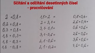 3 Sčítání a odčítání desetinných čísel [upl. by Keverian]