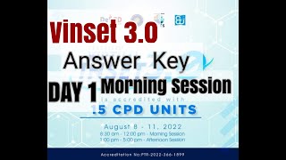 Vinset 30 Answer Key DAY 1 Morning Session Assessment [upl. by Saenihp376]