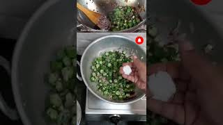 Vbs bhindi vepudu🔥shorts venkateshbhat youtubeshorts food samayal cooking minivlog tips [upl. by Aizan]