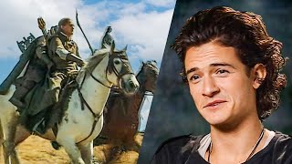 LOTR bloopers When Orlando Bloom BROKE his ribs by falling off a horse [upl. by Ymmij]