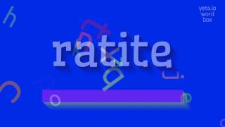 RATITE  HOW TO PRONOUNCE RATITE [upl. by Nitfa]