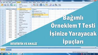 Spss ile t testi bağımlı örneklem ve hipotez analizleri paired sample t test [upl. by Enneirb]