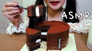 뚜레쥬르 마쉬멜로우 케이크 ASMR Marshmallow chocolate cake mukbang マシュマロチョコレートケーキ 먹방 咀嚼音 eating sounds [upl. by Etnoval]