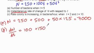 Applications of differentiation  rates of change [upl. by Naitsyrk]