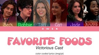 Victorious Cast Diddly Bops FAVORITE FOODS COLOR CODED LYRICS engpt [upl. by Oag]