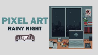 speedpaint pixel art Rainy Night [upl. by Rodrich384]