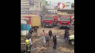 Nairobi City County stores in Wakulima market torched by unknown people [upl. by Otilopih]