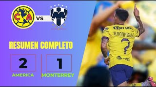 AVE CONTUNDENTE  AMERICA VENCE A MONTERREY Y SE ACERCA A LIGUILLA PARTIDOrecreacion [upl. by Kobe]