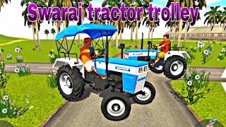 Swaraj tractor 744 Fe Full mitti Loding trolley tractor full mitti jcb Loding 3dx [upl. by Georgiana]