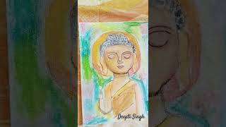 Samriddhi draws beautiful Buddha ji on Canvas [upl. by Oiluj]