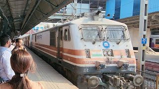 TEJAS EXPRESS ARRIVES AT BORIVALI RAILWAY STATION INDIAN RAILWAYS [upl. by Aracat]