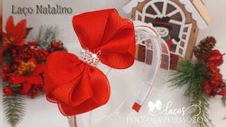 Como Fazer Um laço Bonito Para o Natal  Laço Formosura by Polyana Formozo [upl. by Heiney]