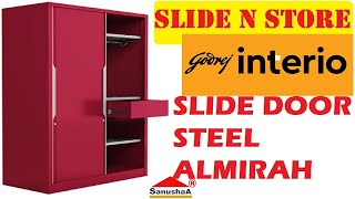 Godrej sliding door wardrobe  godrej slide n store Almirah  Sliding Cupboard Design for Bedroom [upl. by Lowenstein]