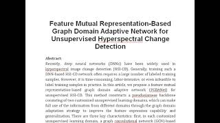 Feature Mutual Representation Based Graph Domain Adaptive Network for Unsupervised Hyperspectral Cha [upl. by Zelle]