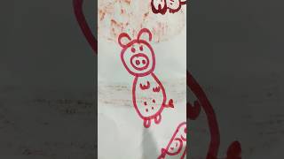 One circle Peppa pig littlepig art pinkpig pig artist bigpig drawing viralvideo [upl. by Grimonia]