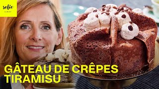 😋 Recette facile de gâteau de crêpes tiramisu  Sofie Dumont [upl. by Petrie]