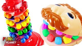 Feeding Mr Play Doh Head Gumballs with Double Bubble Gum Dispenser [upl. by Oenire]