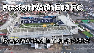 Preston North End Deepdale Stadium 01012024 by drone 4k [upl. by Eema838]