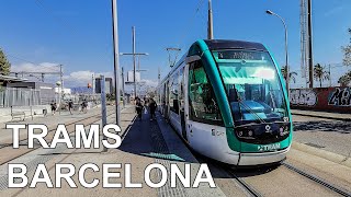 🇪🇸 Trams in Barcelona  Tramvia de Barcelona 2021 4K [upl. by Nonahs]