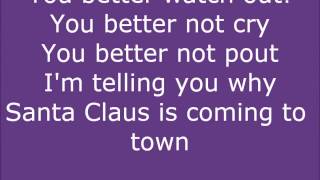 Justin Bieber  Santa Claus Is Coming To Town lyrics on screen [upl. by Antonetta501]