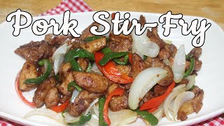 SAUCY PORK STIRSTIR FRY  EASY STIR FRY PORK WITH BELL PEPPERS  HUNGRY MOM COOKING [upl. by Greenwood200]