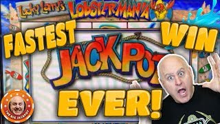 💥JACKPOT CAME OUT OF NOWHERE 💥Fast Jackpot on Lobstermania  The Big Jackpot [upl. by Nyladnewg]