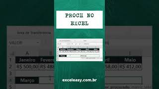 Como fazer PROCH no Excel Shorts [upl. by Eanil]