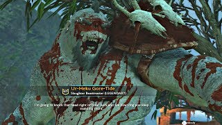 Shadow of War  Slaughter DLC LEGENDARY Level 61 Olog Boss Shaming amp Legendary Blood Cloak [upl. by Esinehs]