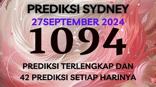 PREDIKSI SIDNEY HARI INI 27 SEPTEMBER 2024  BOCORAN SYDNEY MALAM INI  RUMUSAN SDY JITU TERBARU [upl. by Blim62]