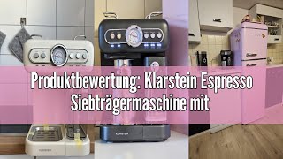 Produktbewertung Klarstein Espresso Siebträgermaschine mit Milchaufschäumer 12L MiniEspressomasc [upl. by Macey943]