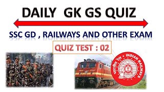 GK QUIZ 3 for Railways and ssc gd [upl. by Nnaeirrac]