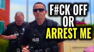 Idiot Cops Get Owned Bad quotGO AHEAD THENquot Unlawful Orders amp ID Refusal First Amendment Audit [upl. by Enelehcim]