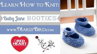 Learn How to Knit Baby Jane Booties [upl. by Atisor]