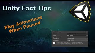 Unity Fast Tips  Play Animations When Paused [upl. by Ahsiniuq]