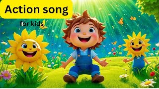 Actions song for kids with lyrics  Actions with spelling for childrens [upl. by Ahsiret]