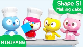 Learn shapes with MINIPANG  shape S1  🍰Making cake  MINIPANG TV 3D Play [upl. by Aseena]